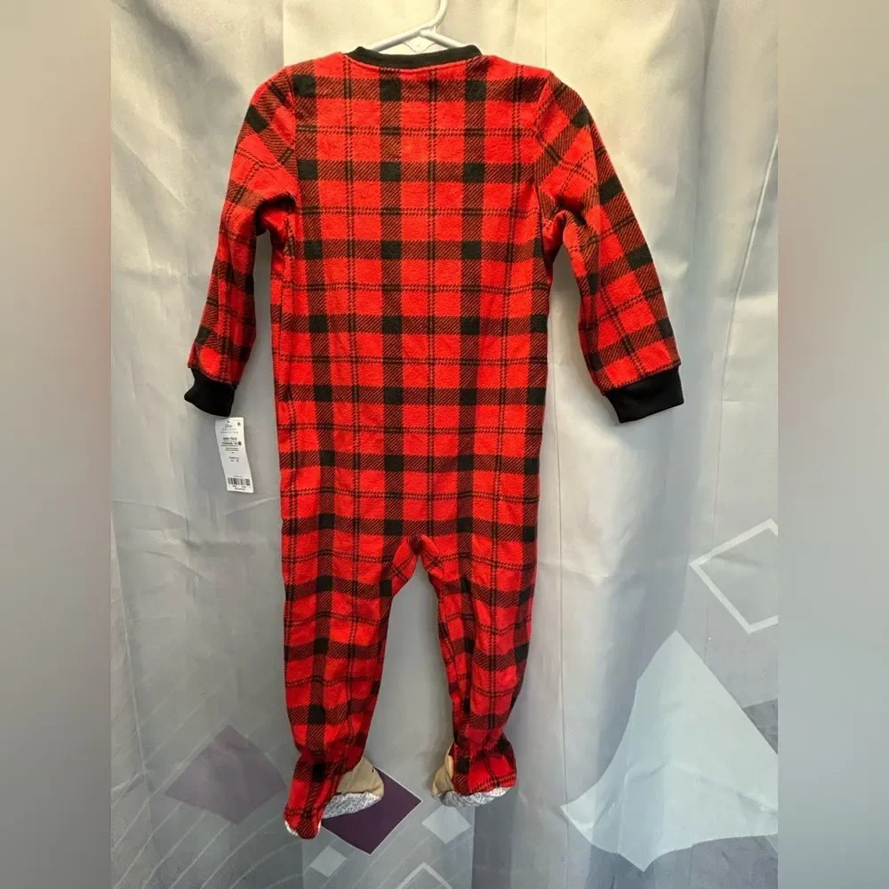Carter's Red and Black Plaid Kids Footie Pajama